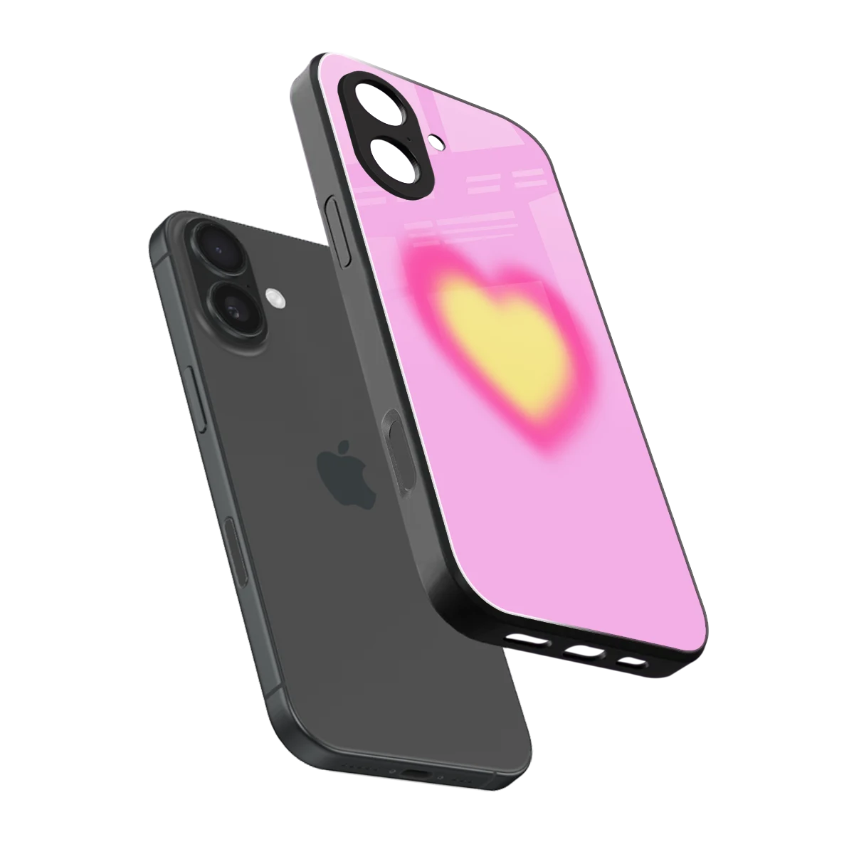 Heart Spectrum sleek iphone 17 cover with tempered glass back and TPU edges