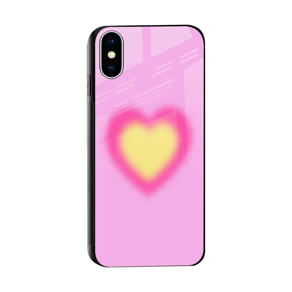 Heart Spectrum sleek iphone xs cover with tempered glass back and TPU edges