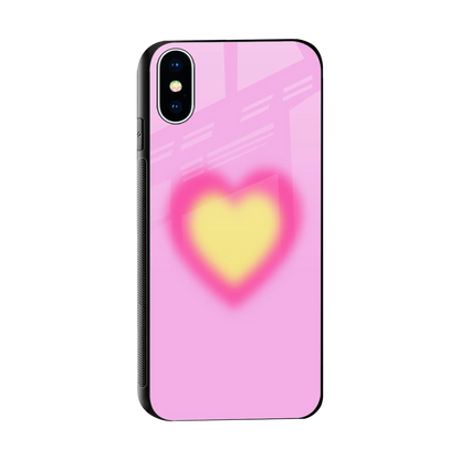 Heart Spectrum sleek iphone xs cover with tempered glass back and TPU edges