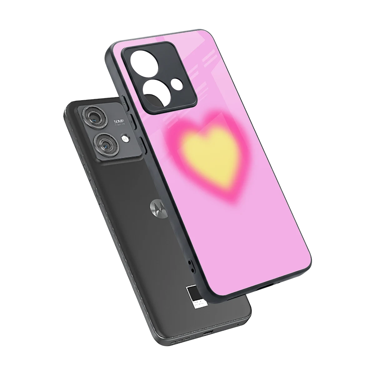 Heart Spectrum sleek motorola edge 40 neo 5g cover with tempered glass back and TPU edges