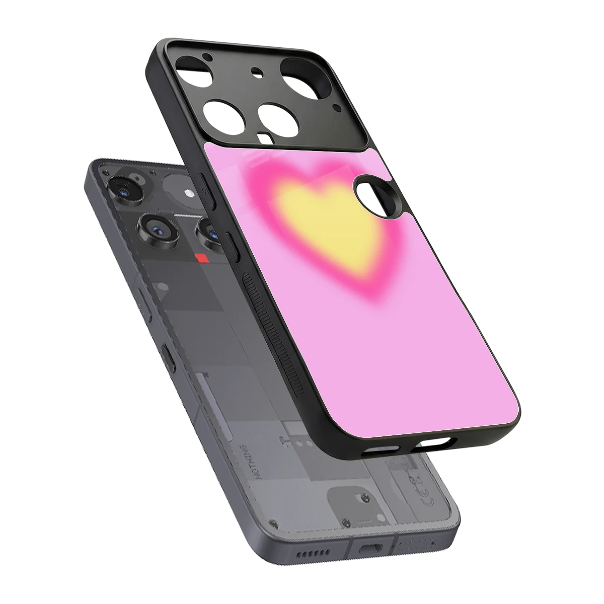 Heart Spectrum sleek nothing phone 3 cover with tempered glass back and TPU edges