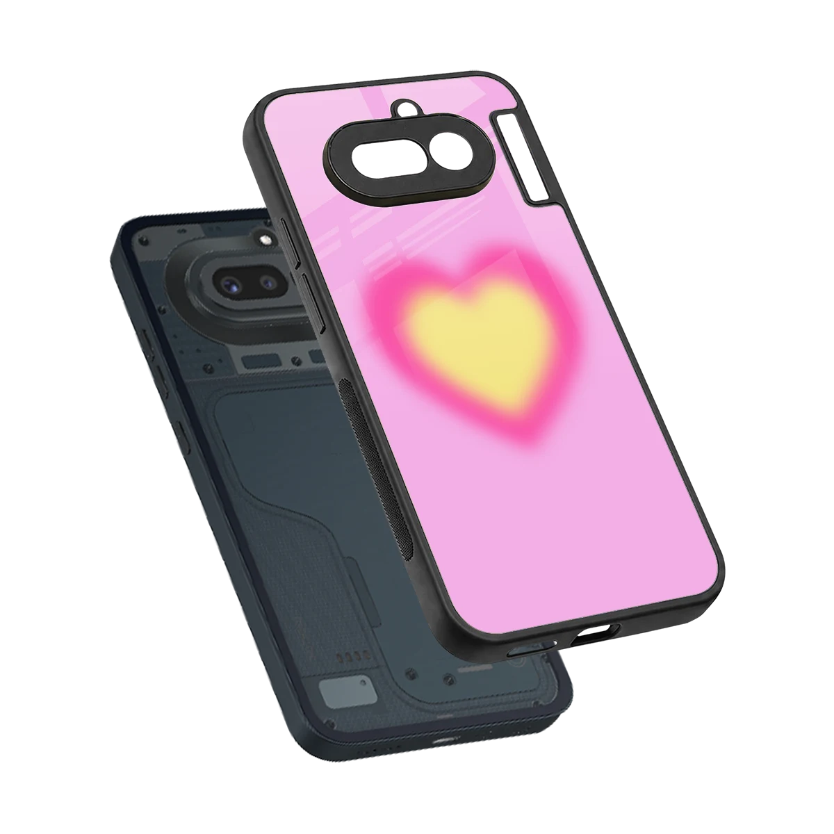 Heart Spectrum sleek nothing phone 4a cover with tempered glass back and TPU edges