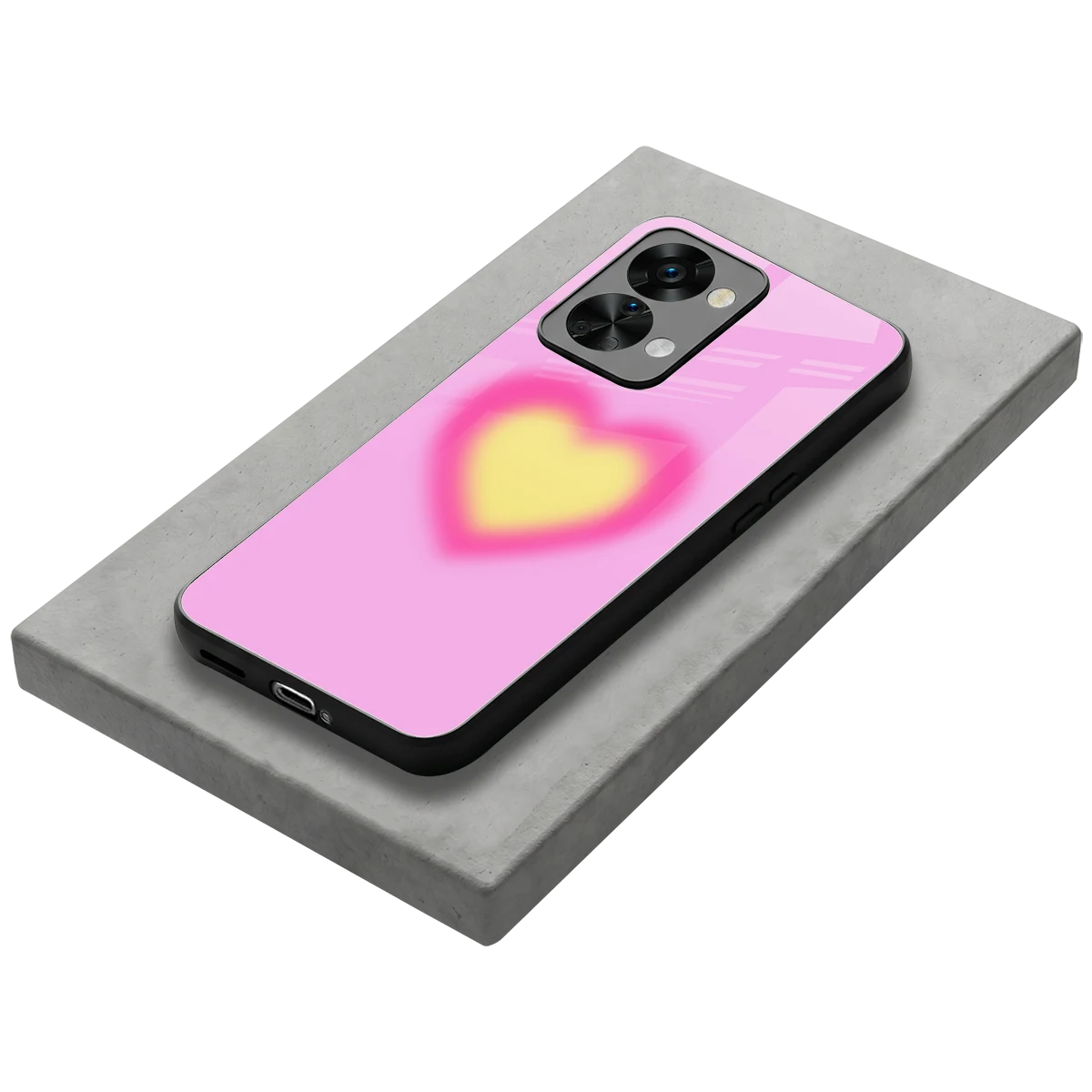 Heart Spectrum stylish phone case for oneplus nord 2t | glossy glass and slim fit