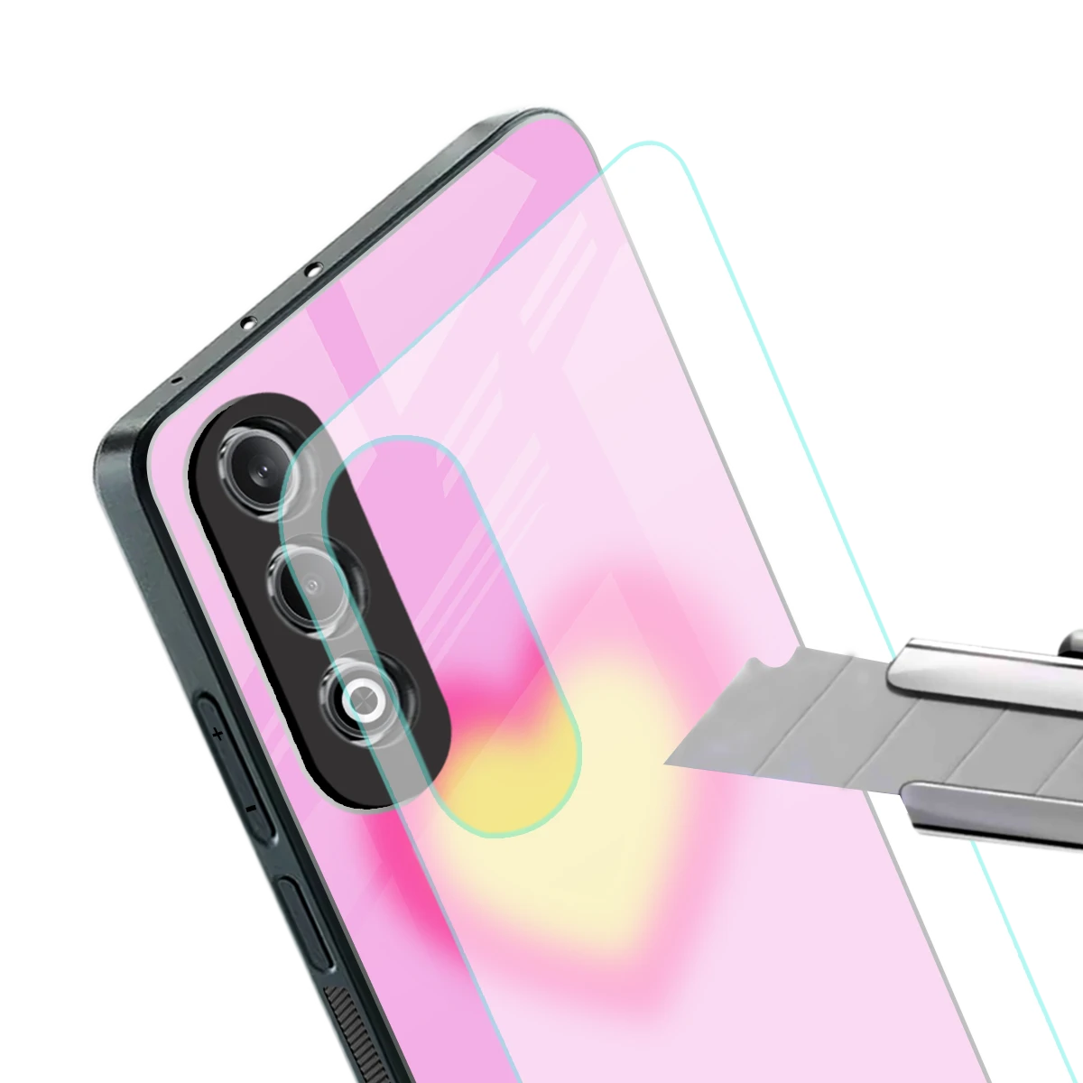 Heart Spectrum stylish phone case for oneplus nord ce 4 | glossy glass and slim fit