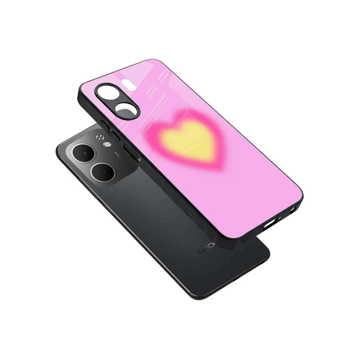 Heart Spectrum sleek oppo a5x 5g cover with tempered glass back and TPU edges