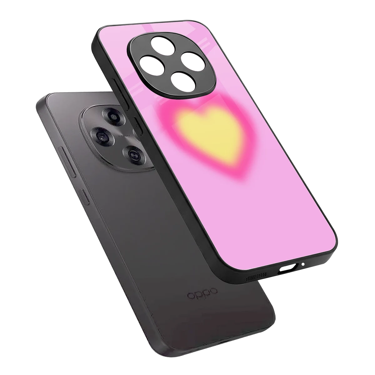 Heart Spectrum sleek oppo f31 pro 5g cover with tempered glass back and TPU edges