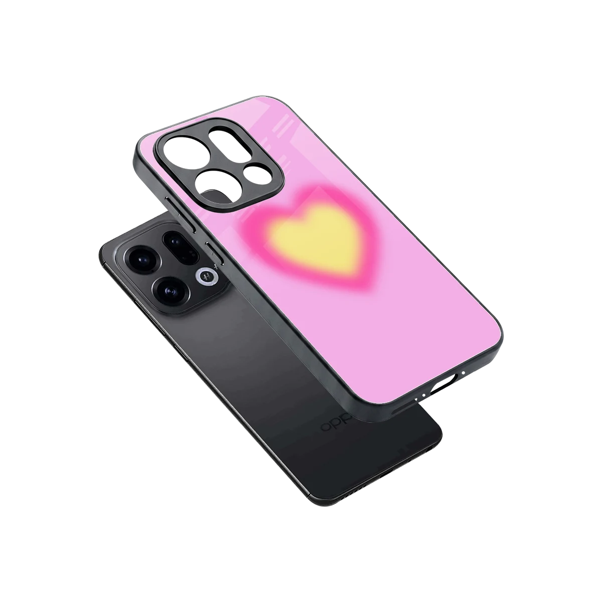 Heart Spectrum sleek oppo find x9 cover with tempered glass back and TPU edges