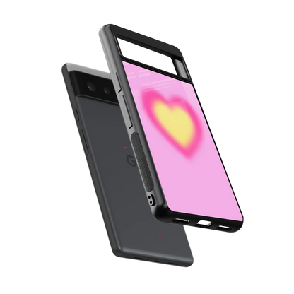 Heart Spectrum sleek google pixel 6a cover with tempered glass back and TPU edges