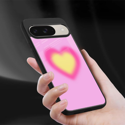 Heart Spectrum sleek google pixel 9 cover with tempered glass back and TPU edges