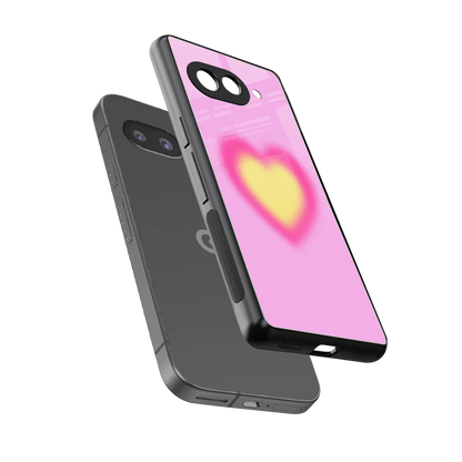 Heart Spectrum sleek google pixel 9a cover with tempered glass back and TPU edges