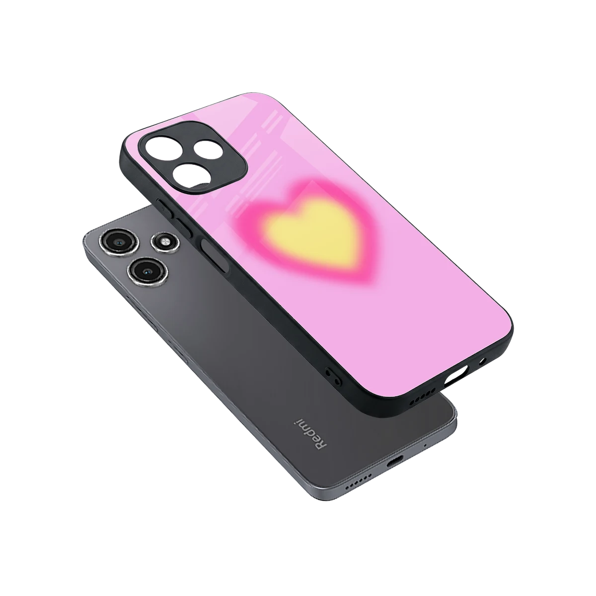 Heart Spectrum sleek redmi 12 5g cover with tempered glass back and TPU edges