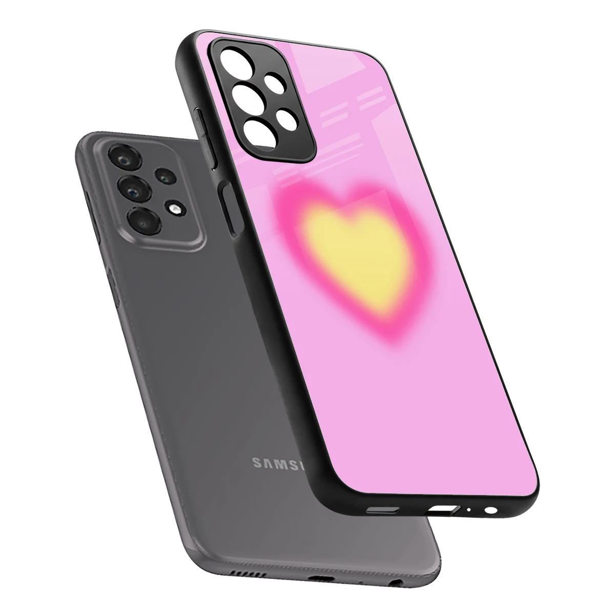 Heart Spectrum sleek samsung galaxy a23 cover with tempered glass back and TPU edges