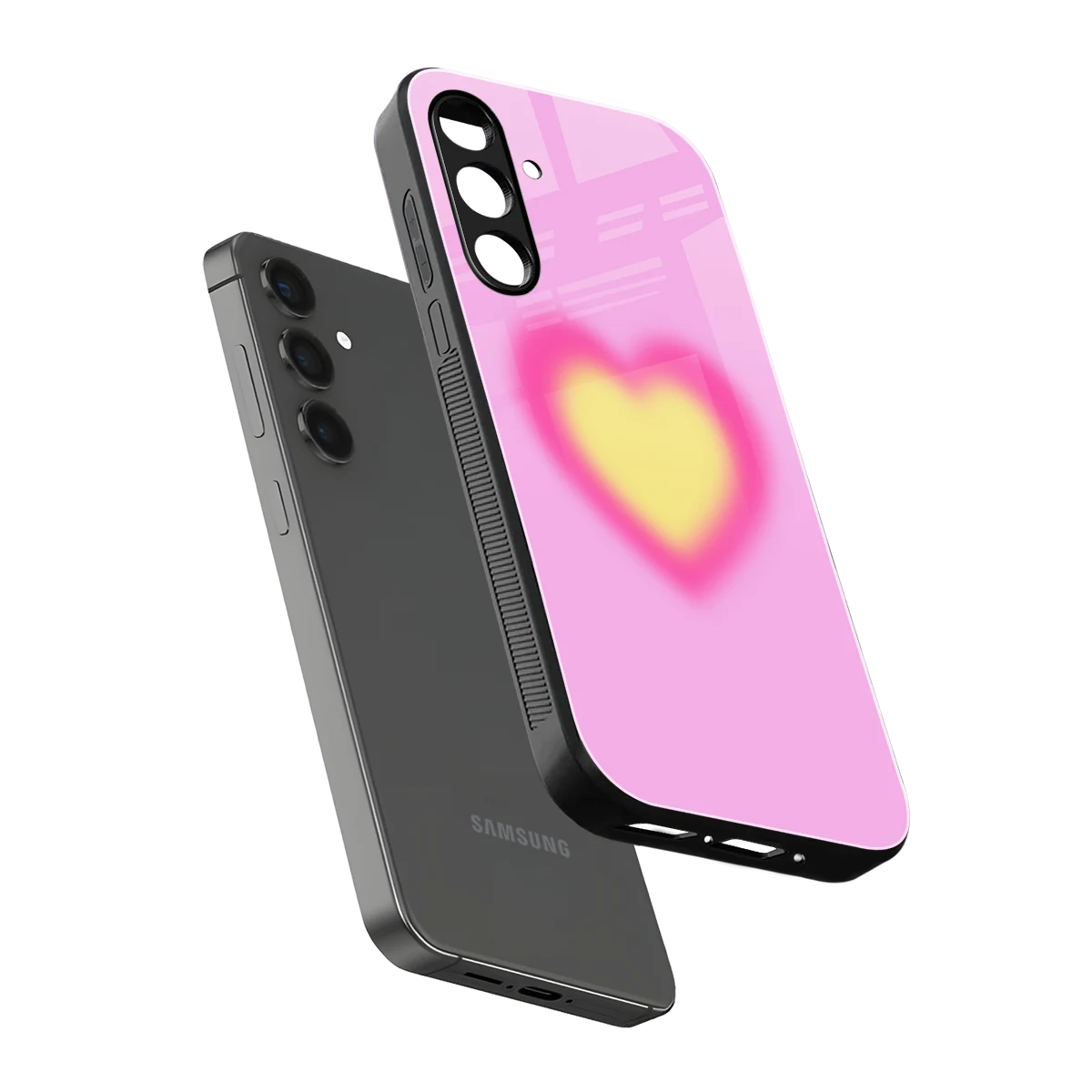 Heart Spectrum sleek samsung galaxy m35 5g cover with tempered glass back and TPU edges