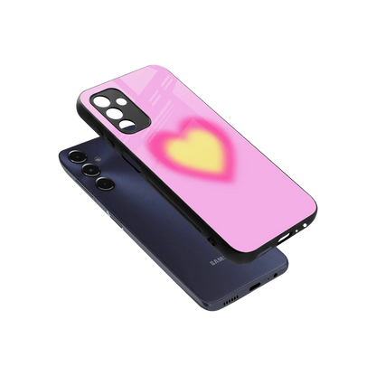 Heart Spectrum sleek samsung galaxy m14 5g cover with tempered glass back and TPU edges