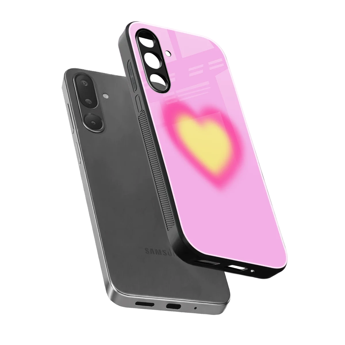 Heart Spectrum sleek samsung galaxy m36 5g cover with tempered glass back and TPU edges