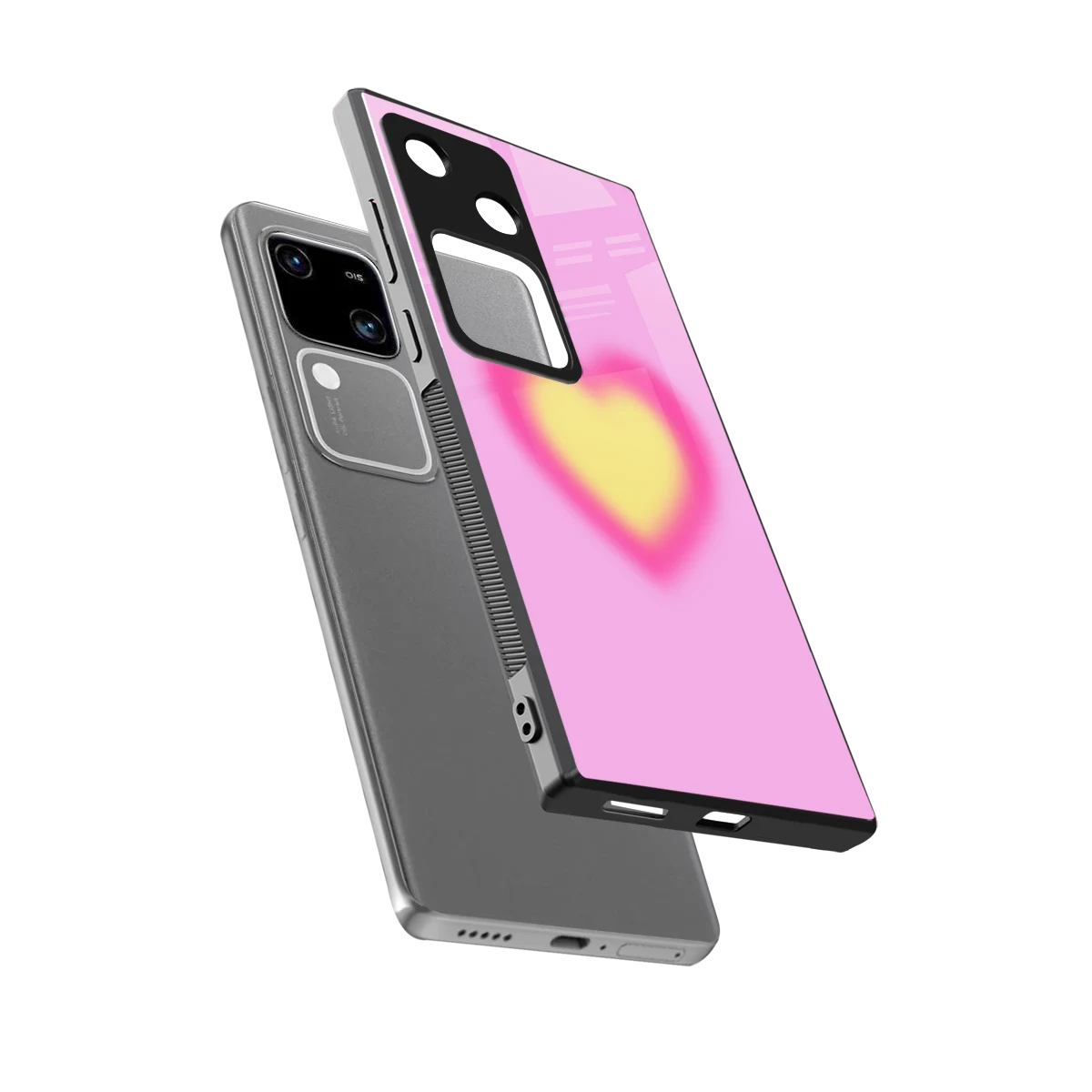 Heart Spectrum sleek vivo v30 cover with tempered glass back and TPU edges