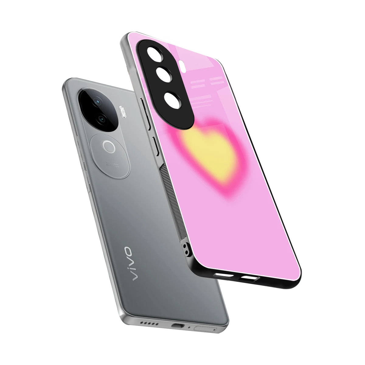 Heart Spectrum sleek vivo v40e cover with tempered glass back and TPU edges