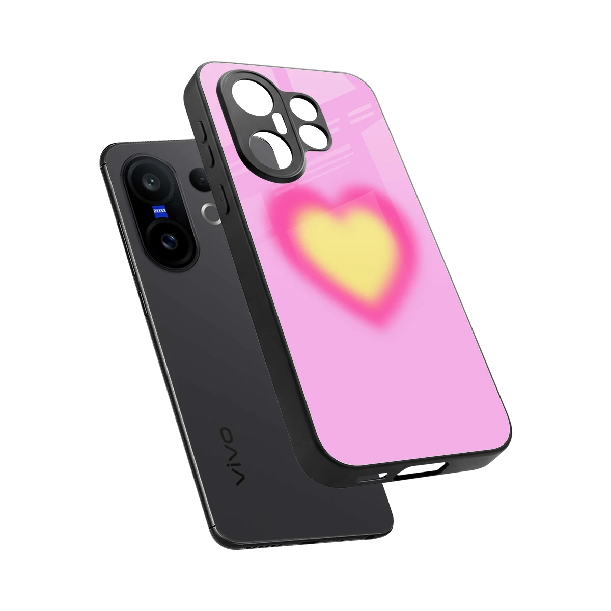 Heart Spectrum sleek vivo x200 fe cover with tempered glass back and TPU edges
