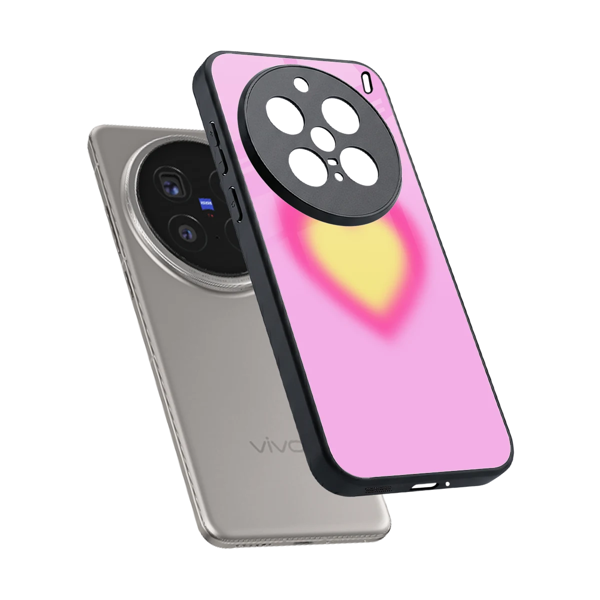Heart Spectrum sleek vivo x200 pro cover with tempered glass back and TPU edges