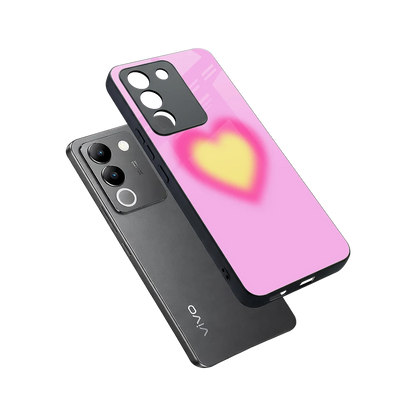 Heart Spectrum sleek vivo y200 5g cover with tempered glass back and TPU edges