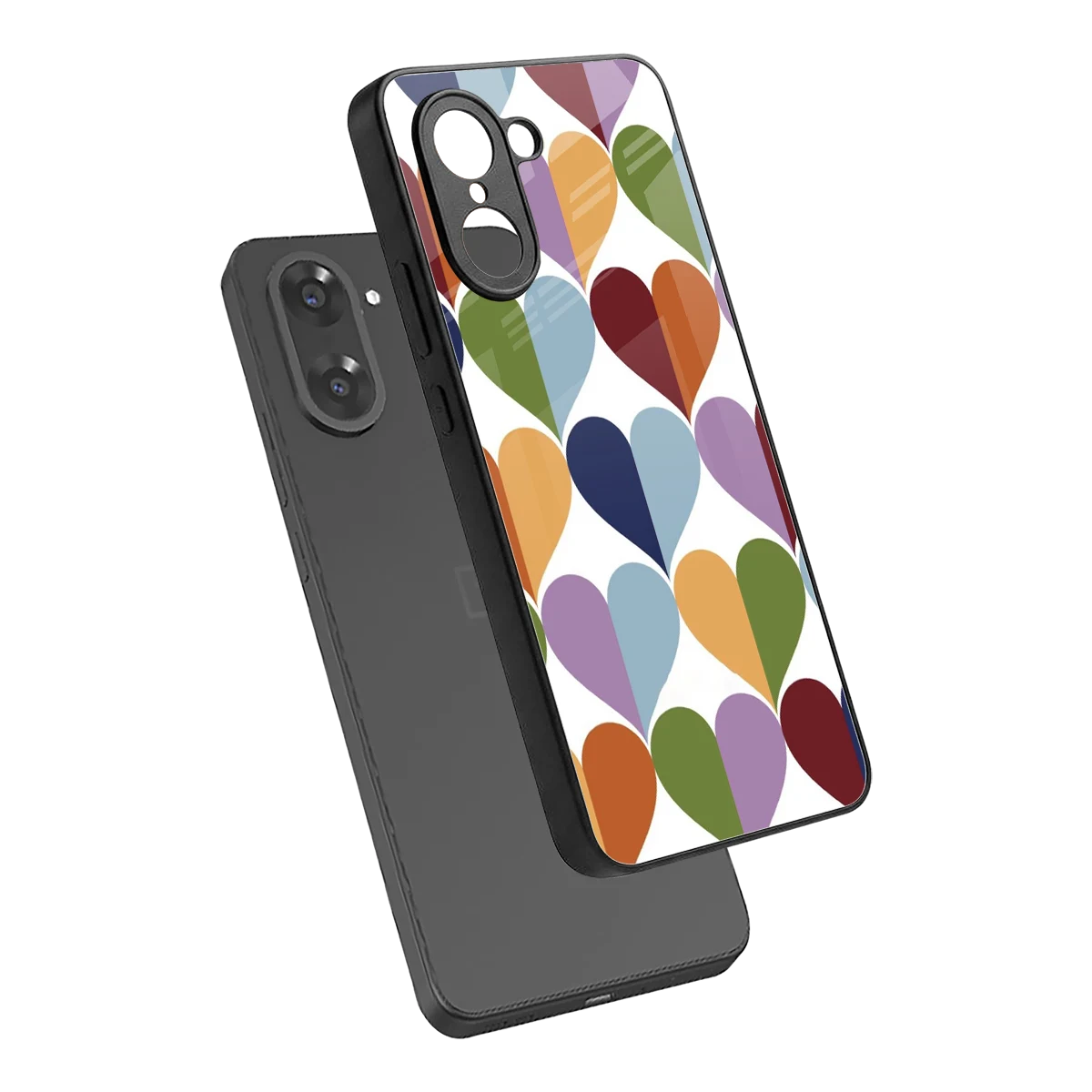 Heart Splash sleek oneplus nord ce5 5g cover with tempered glass back and TPU edges