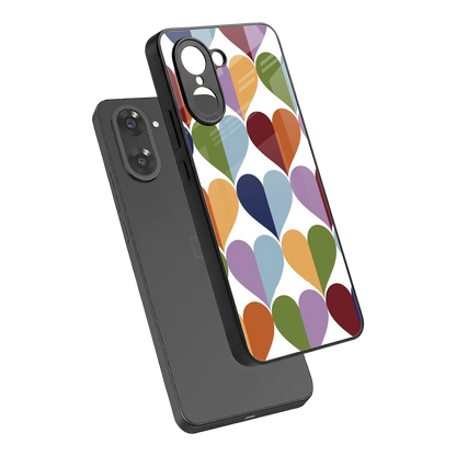 Heart Splash sleek oneplus nord ce5 5g cover with tempered glass back and TPU edges
