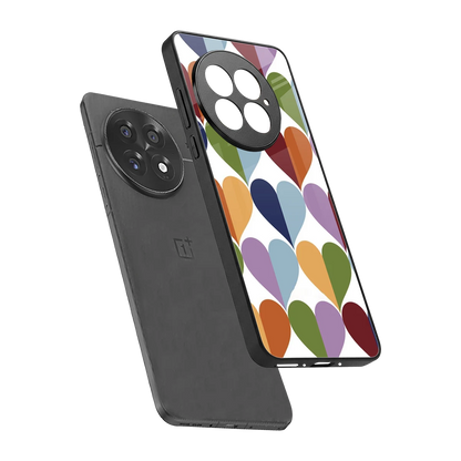 Heart Splash sleek oneplus 13 cover with tempered glass back and TPU edges