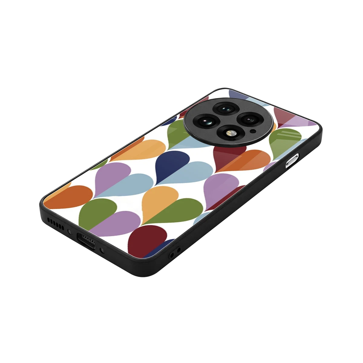 Heart Splash stylish phone case for oneplus 13 | glossy glass and slim fit