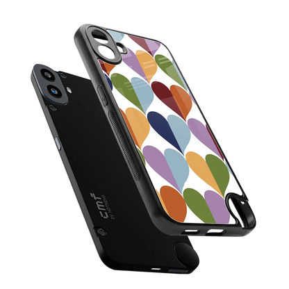 Heart Splash sleek cmf nothing phone 1 cover with tempered glass back and TPU edges