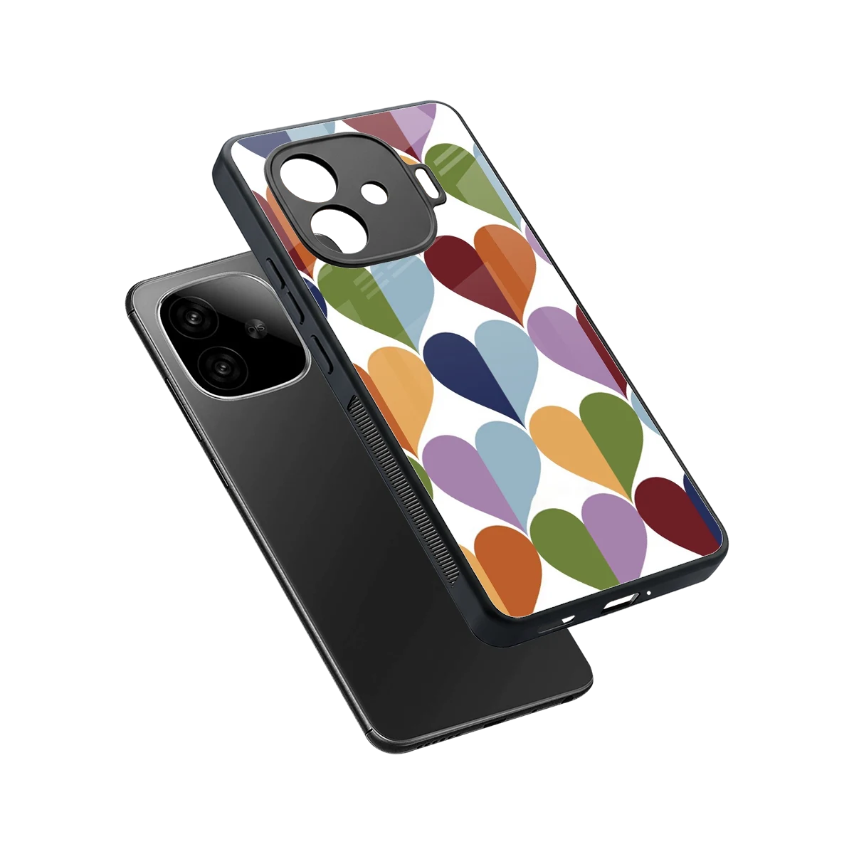 Heart Splash sleek iqoo neo 10r 5g cover with tempered glass back and TPU edges