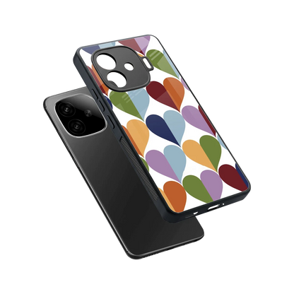 Heart Splash sleek iqoo neo 10r 5g cover with tempered glass back and TPU edges