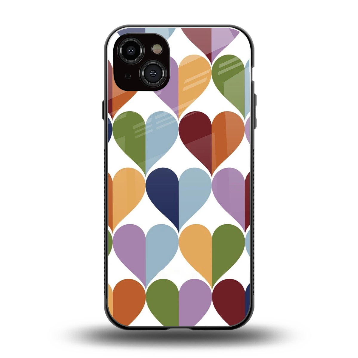 Heart Splash back phone cover | glass case for iphone 14 plus