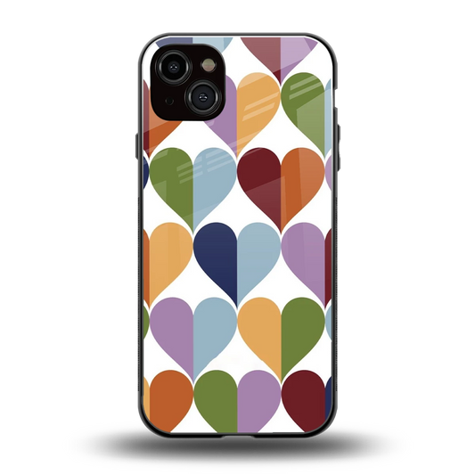 Heart Splash back phone cover | glass case for iphone 14 plus