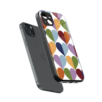Heart Splash sleek iphone 14 plus cover with tempered glass back and TPU edges