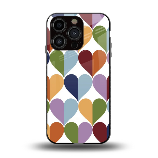 Heart Splash back phone cover | glass case for iphone 15 pro