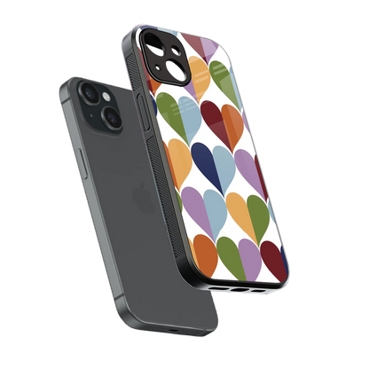 Heart Splash sleek iphone 15 cover with tempered glass back and TPU edges