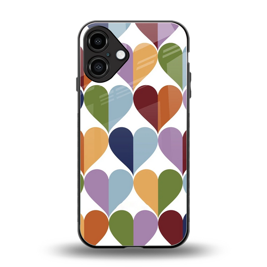 Heart Splash back phone cover | glass case for iphone 16 plus