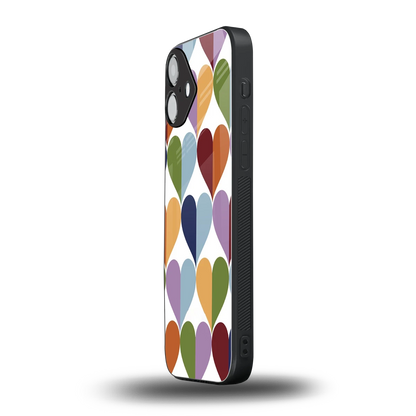 Heart Splash iphone 16 plus mobile cover | shockproof glass phone case