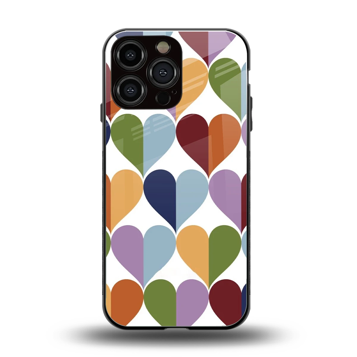 Heart Splash back phone cover | glass case for iphone 16 pro max