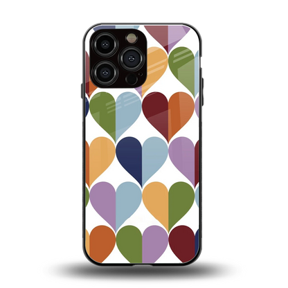 Heart Splash back phone cover | glass case for iphone 16 pro max