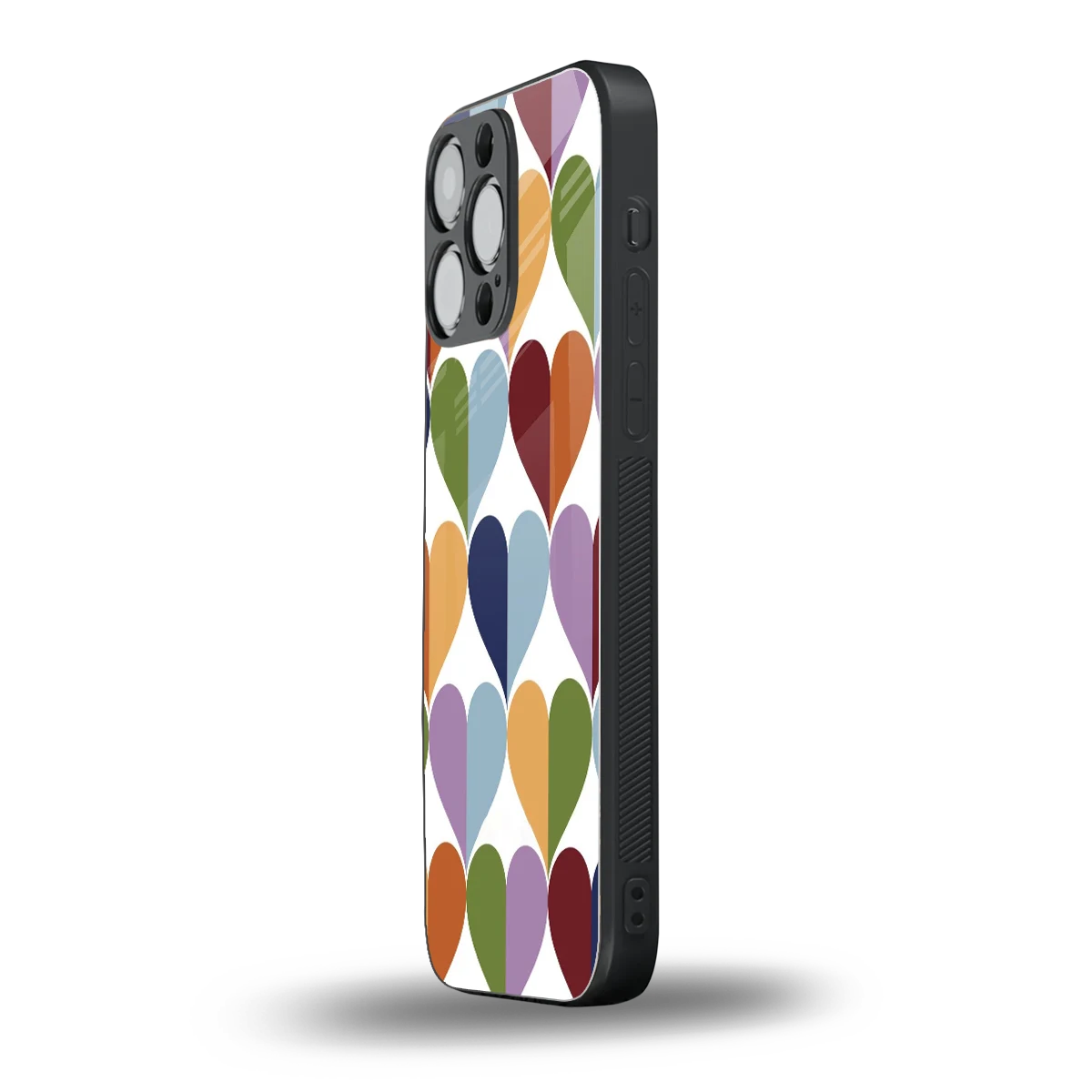 Heart Splash iphone 16 pro max mobile cover | shockproof glass phone case