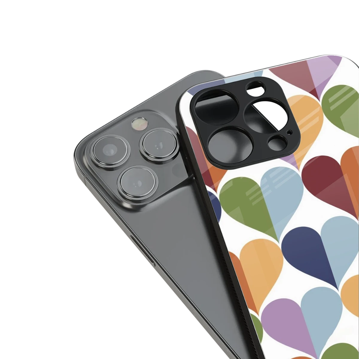 Heart Splash stylish phone case for iphone 15 pro | glossy glass and slim fit