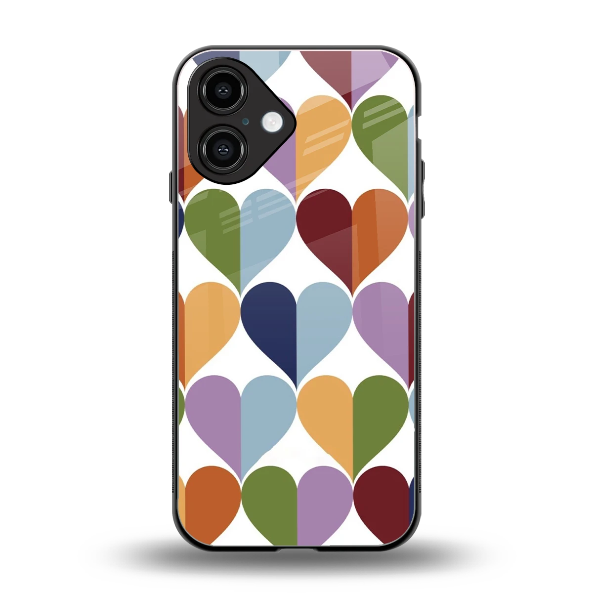 Heart Splash back phone cover | glass case for iphone 16