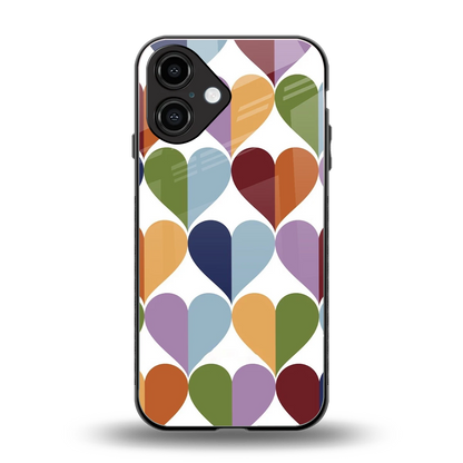 Heart Splash back phone cover | glass case for iphone 16