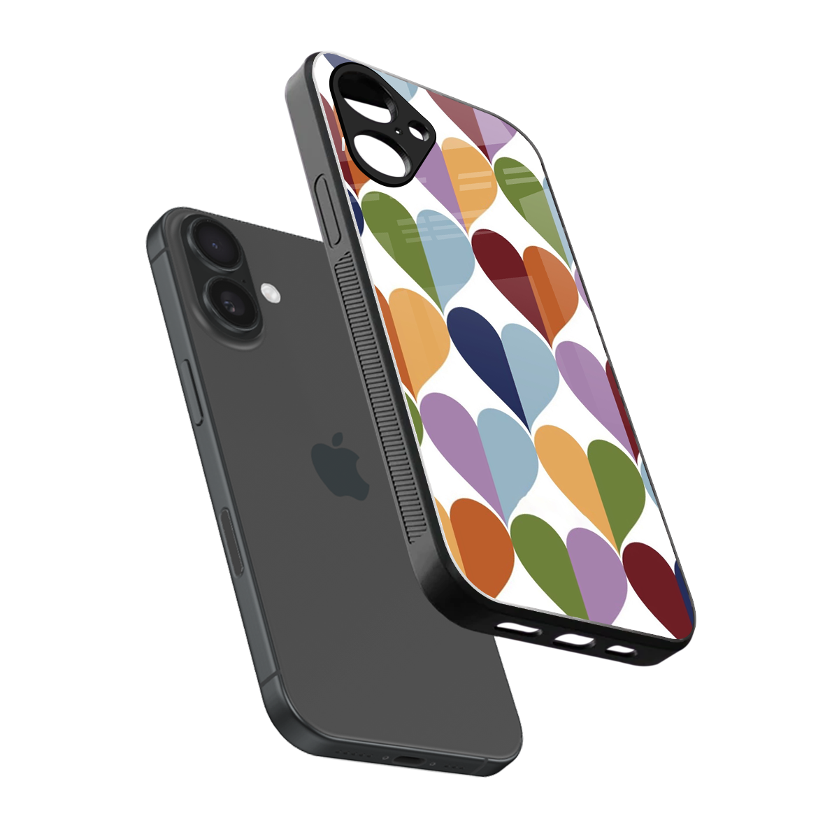 Heart Splash Phone Case for Iphone 16 | Glass Case