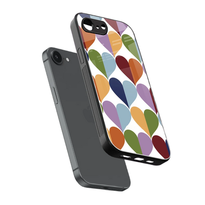 Heart Splash sleek iphone 17e cover with tempered glass back and TPU edges