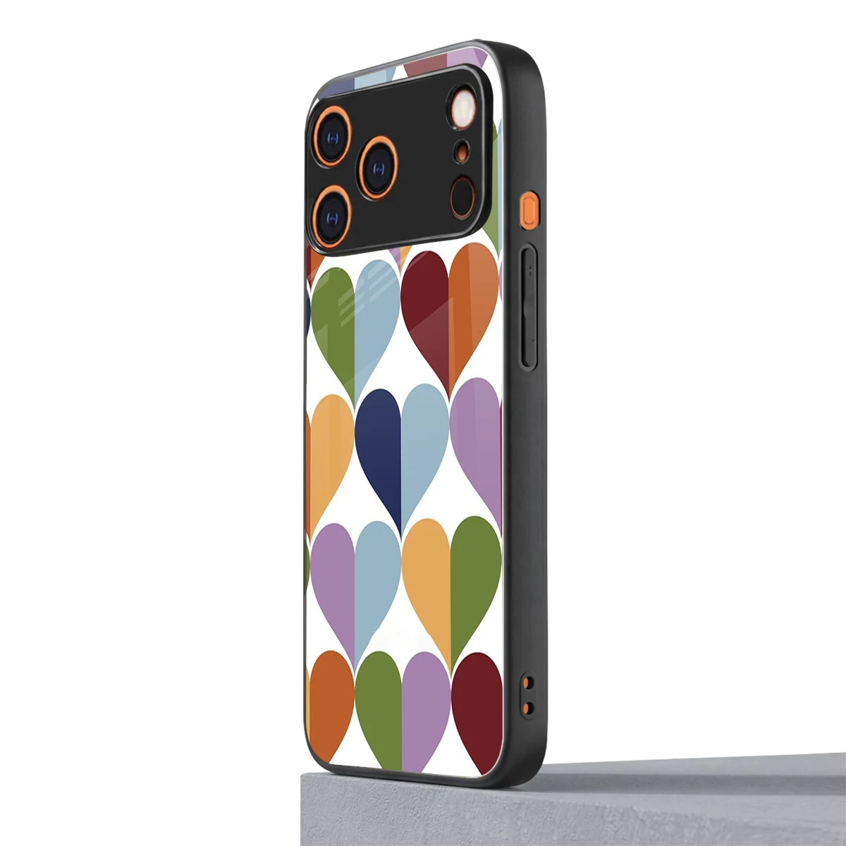 Heart Splash iphone 17 pro mobile cover | shockproof glass phone case