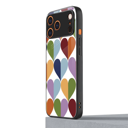 Heart Splash iphone 17 pro mobile cover | shockproof glass phone case