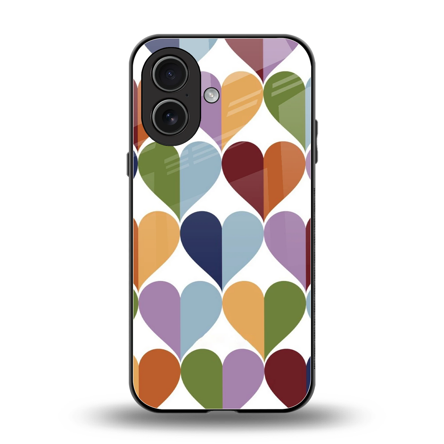 Heart Splash back phone cover | glass case for iphone 17
