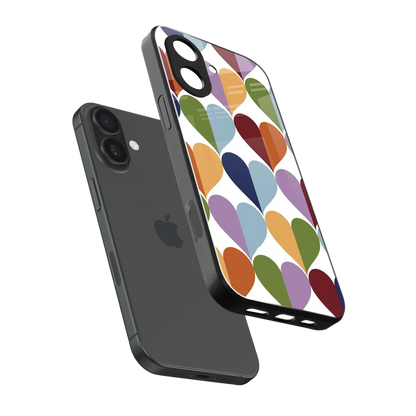 Heart Splash sleek iphone 17 cover with tempered glass back and TPU edges